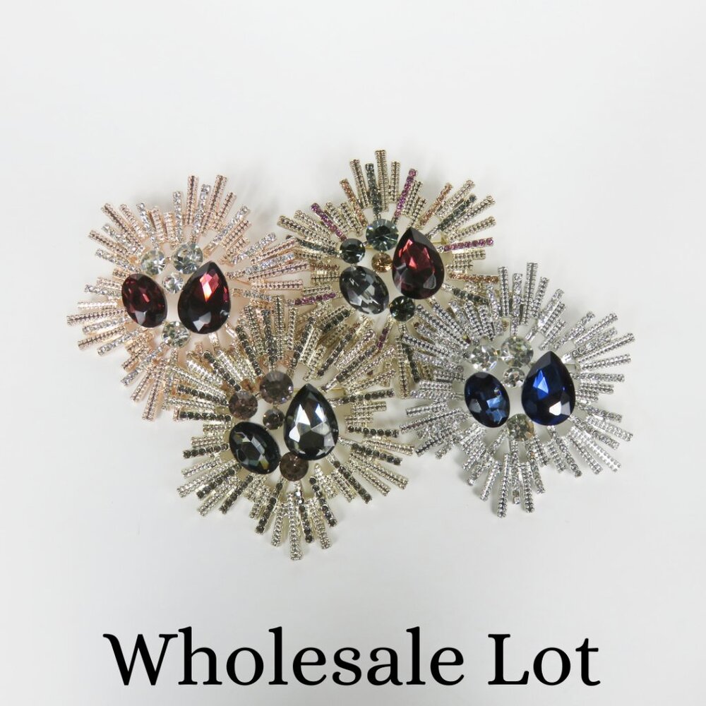 Vintage Style Brooches - Wholesale Lot - 9 Pieces 4 Colors NEW - Reseller Bundle